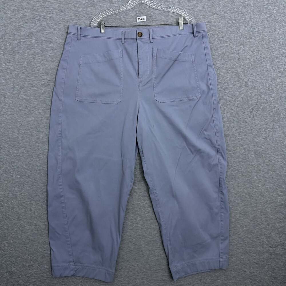 Spanx Womens Size 3XT Blue Stretch Twill Barrel Leg Utility Pants